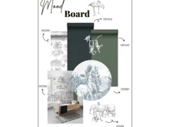 ESTAhome Wandtattoos^Wandtattoo Dschungeltiere Schwarz-Weiß 47,5 cm x 66 cm 156106