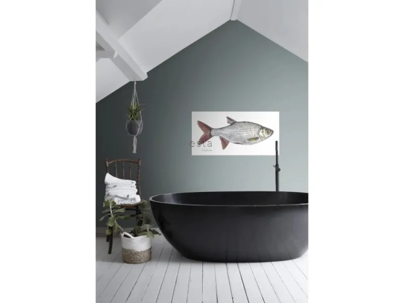 ESTAhome Wandtattoos^Wandtattoo Fisch Grau und Rot 97 x 48,5 cm 159039