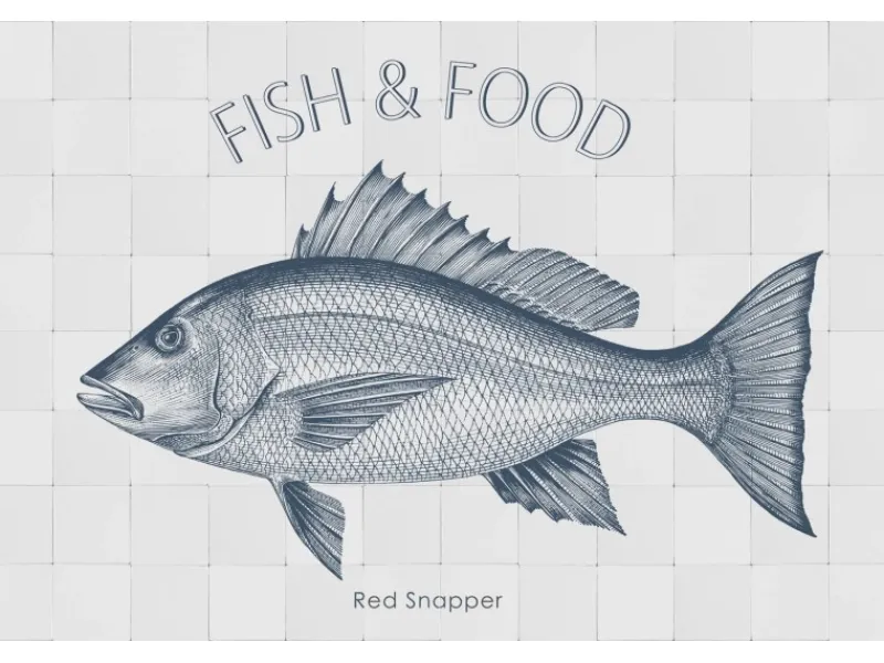 ESTAhome Wandtattoo Fisch Blau 145 x 97 cm 159034