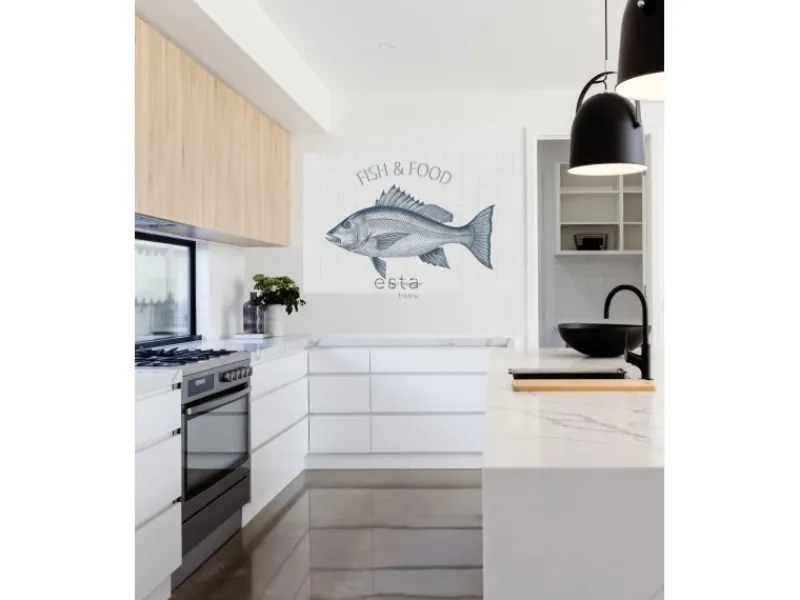 ESTAhome Wandtattoo Fisch Blau 145 x 97 cm 159034