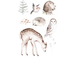 ESTAhome Wandtattoos^Wandtattoo Waldtiere Braun 33 cm x 47,5 cm 156115