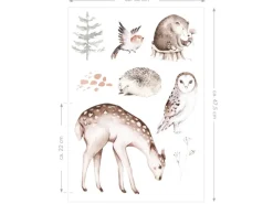 ESTAhome Wandtattoos^Wandtattoo Waldtiere Braun 33 cm x 47,5 cm 156115