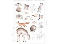 ESTAhome Wandtattoo Waldtiere Braun 47,5 cm x 66 cm 156103