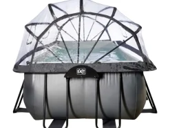 Exit Toys Leitern^Exit Black Leather Pool Schwarz 400 x 200 x 122 cm m. Sandfilterpumpe, Abdeckung