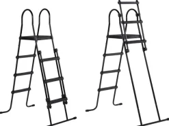 Exit Toys Leitern^Exit Black Leather Pool Schwarz 400 x 200 x 122 cm m. Sandfilterpumpe, Abdeckung