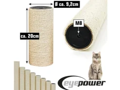 eyepower Katzenbedarf^Ersatz-Sisalstamm für Katzen-Kratzbaum 20 cm Ø 9,2 cm M8
