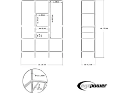 eyepower XL Kleiderschrank System 128 x 44,5 x 178 cm