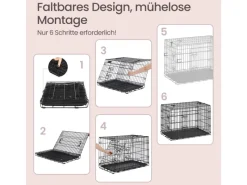 Feandrea Hundekäfig 92,5 cm x 57,5 cm x 64 cm Schwarz