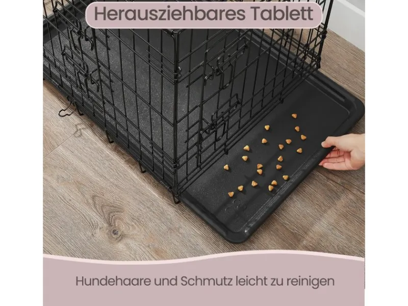 Feandrea Hundekäfig 92,5 cm x 57,5 cm x 64 cm Schwarz