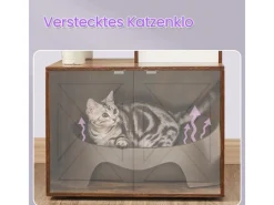 Schränke^Feandrea Kratzbaum mit Katzenklo-Schrank 151 cm Braun