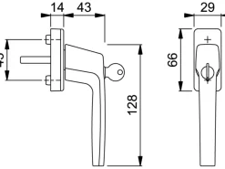 Stifte^Fenstergriff Neutral Alu Natur