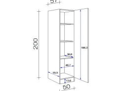 Flex-Well Exclusiv Geschirrschrank Orlando 50cm Kaschmir Glanz-Sonoma Eiche