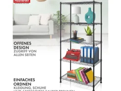 Floordirekt Gitterregal Taranaki Metallregal Entnehmbare Ablagen 75 x 40 x 170 cm