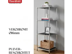 Floordirekt Metallregal Concept Epure MK-005 Verchromt 30 x 30 x 89 cm