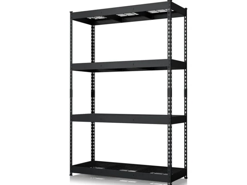 Floordirekt Regale Schwarz|Schwerlastregal^Schwerlastregal Yukon Rivet 4 Böden 180 x 120 x 45 cm