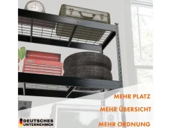 Floordirekt Regale Schwarz|Schwerlastregal^Schwerlastregal Yukon Rivet 4 Böden 180 x 120 x 45 cm