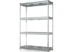 Floordirekt Regale Schwarz|Metallregale^Schwerlastregal Yukon Rivet 4 Böden 180 x 120 x 45 cm