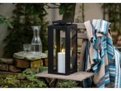 FlowerPower Laternen^LED-Laterne Lucido Outdoor 40,5 cm x 16,5 cm x 16,5 cm Schwarz