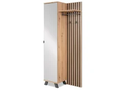 Furn.Design Möbelserien^Garderobe Eiche Artisan und Grau 80 cm 3D Lamelle Industrial Madem