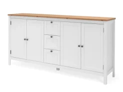 Furn.Design Sideboards^Sideboard Landhaus Weiß Eiche Artisan 180 cm 4-türig Vestland