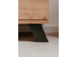 Furn.Design Vitrine Eiche Artisan und Grau 92 cm 3D Lamelle Industrial Madem