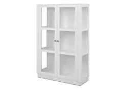 Furn.Design Vitrinen^Vitrine Weiß 100 x 150 cm 2-türig 6 Vitrinenfächer Modern Blanverd