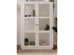 Furn.Design Vitrinen^Vitrine Weiß 100 x 150 cm 2-türig 6 Vitrinenfächer Modern Blanverd
