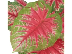 furnicato Kunstpflanzen^Künstliche Caladium Pflanze mit Topf 85 cm Rot und Grün