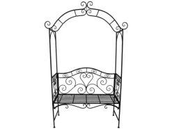 Garden Pleasure Sitzbänke^Bank mit Rosenbogen Colima 124 cm x 200 cm x 48 cm Stahl