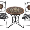 Garden Pleasure Mosaik^Bistro-Set Pular 3-teilg Schwarz-Braun