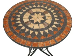 Garden Pleasure Mosaik^Bistro-Set Pular 3-teilg Schwarz-Braun