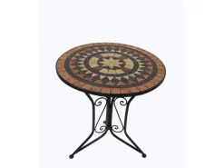 Garden Pleasure Mosaik^Bistro-Set Pular 3-teilg Schwarz-Braun