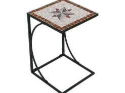 Garden Pleasure Gartentisch AMARILLO Quadratisch Braun-Grau 35 cm x 35 cm