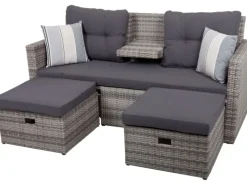 Garden Pleasure Lounge-Sofa Valletta 180 cm x 86 cm x 133 cm Grau