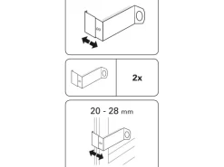 Gardinia Vitragestangen^Adapter für Spannvitrage Titan 2-er Pack