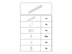 Gardinia Aluminium-Vorhangschienen-Set Lara 2-läufig Weiß 140 - 225 cm
