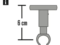 Gardinia Deckenträger Ø 20 mm Schwarz - Matt
