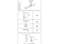 Gardinia Deckenträger Ø 20 mm Schwarz - Matt