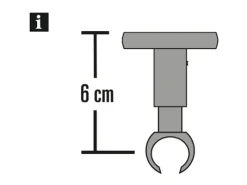Gardinia Vorhänge|Gardinen^Deckenträger Chicago für Ø 20 mm Weiß 6 cm