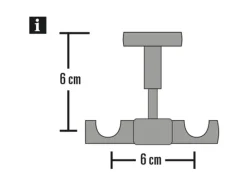 Gardinia Deckenträger Europa für Ø 19 mm -Satin 6 cm