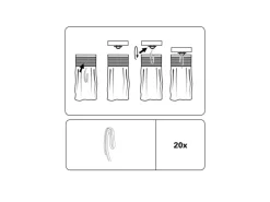 Gardinia Doppelhaken Weiß 20-er Pack
