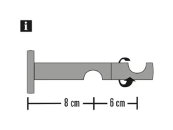 Gardinia Doppel-Kombiträger Chicago für Ø 20 mm offen 8 cm / 6 cm