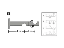 Gardinia Doppel-Kombiträger Chicago für Ø 20 mm offen 8 cm / 6 cm
