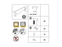 Gardinia Rollos|Raffrollos^Easyfix Doppelrollo mit Montageschiene 45 cm x 150 cm