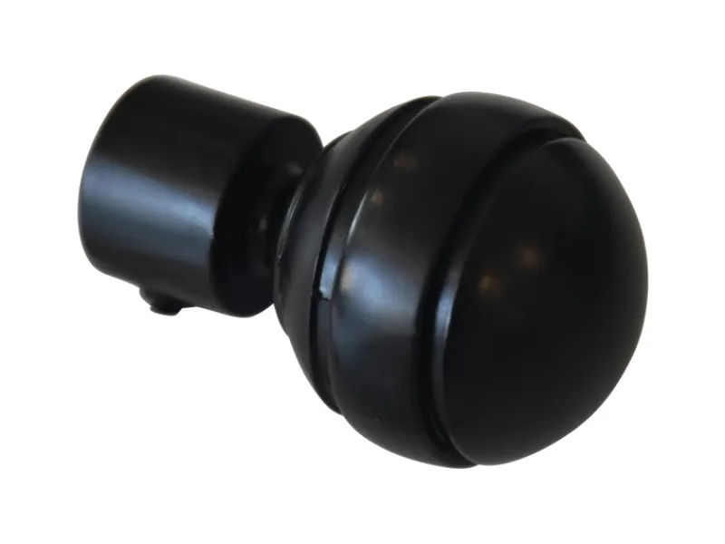 Gardinia Endstück Chicago Kugel für Ø 20 mm Schwarz-Matt 2-er Pack