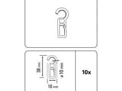 Gardinia Faltenlegehaken Lugano 10-er Pack