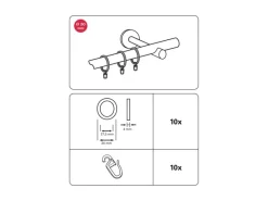 Gardinia Seilspanngarnituren^Gardinenringe Chicago für Ø 20 mm 10-er Pack