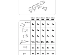 Gardinia Gardinenstangen^Gardinenstangen-Set Lugano Ø 28 mm 250 cm