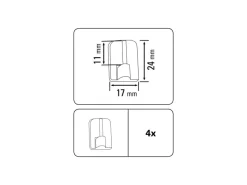 Gardinia Gardinenstangen^Klebehaken für Vitragestangen Ø 11 mm 4-er Pack