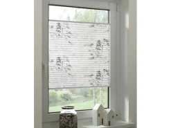 Gardinia Plissee Bella Blätter 50 cm x 130 cm Weiß